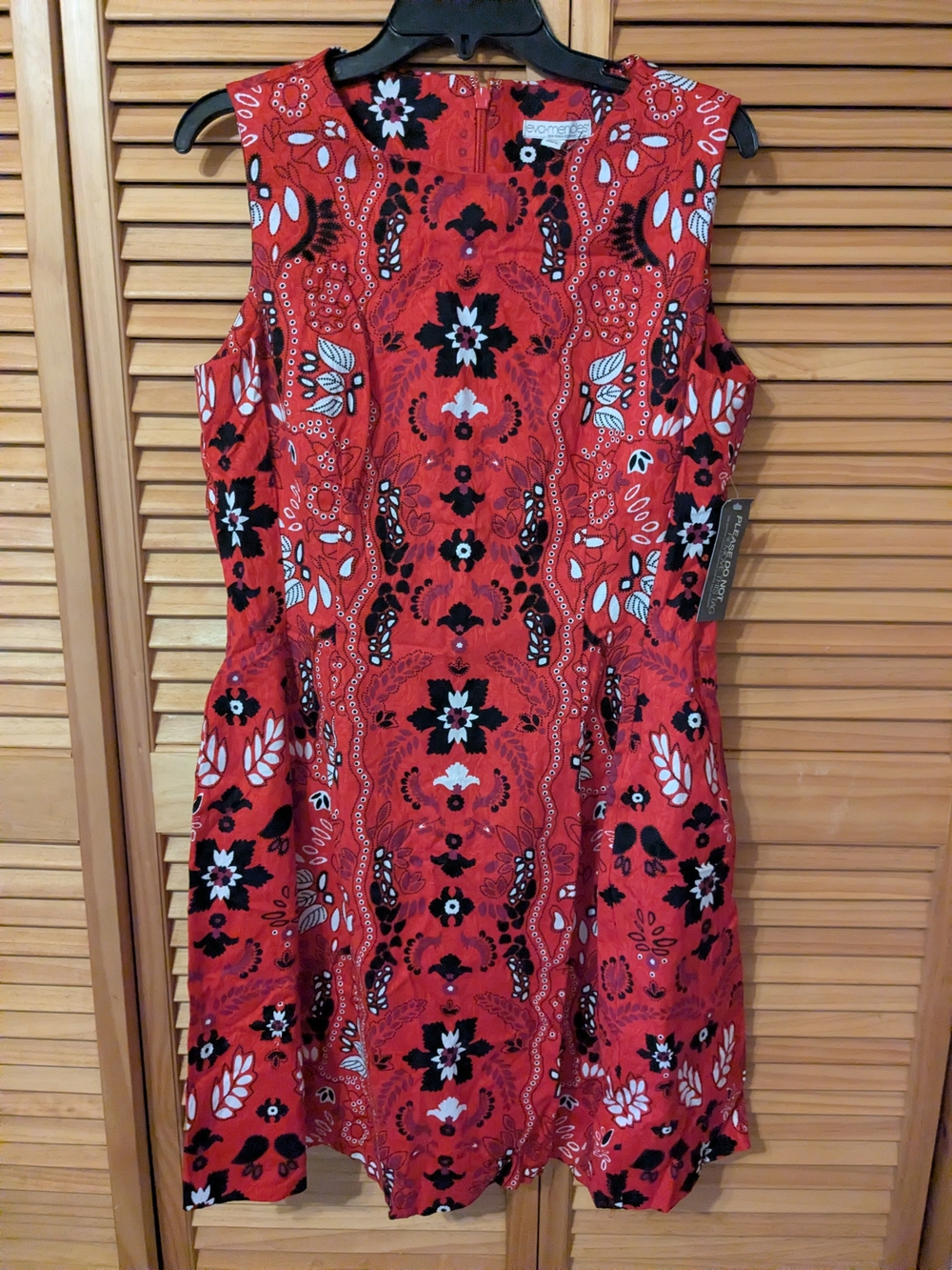 eva mendes for New York & Company Red Floral Midi Dress